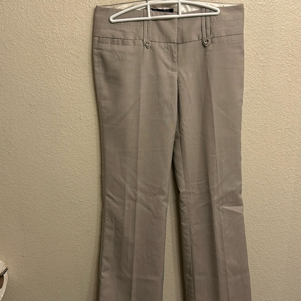 Stooshy Women Juniors Grey Straight Leg Pants Size 1
